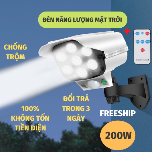 Đèn Ngoài Trời, Đèn Năng Lượng Mặt Trời Hình Camera Chống Trộm Kèm Điều Khiển, Đèn Duy Thắng