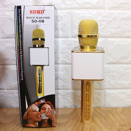 Micro Karaoke bluetooth Míc Hát Cầm Tay Có Loa Chất Lượng Cao Tiếng chuẩn hát bắt tiếng Magic sd08 New bản mới nhất