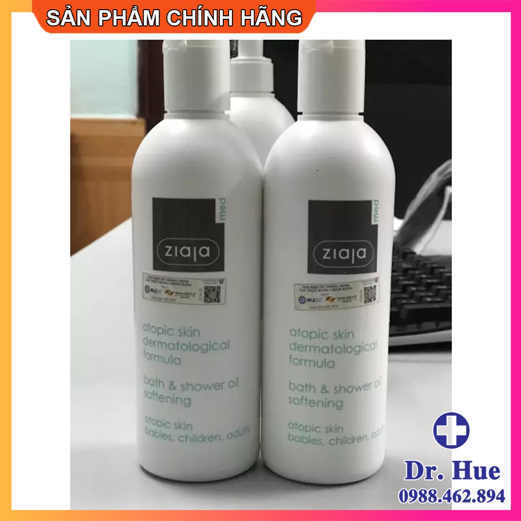 [CHÍNH HÃNG] Dầu Tắm Mềm Mịn Da Ziaja Med Atopic Skin Dermatological Formula Bath & Shower Oil Softening