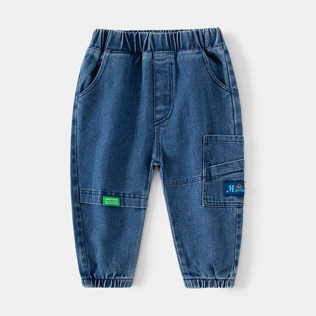 Quần jean bé trai jogger bo gấu phong cách hàn quốc cho trẻ em 3 đến 8 tuổi BigKids