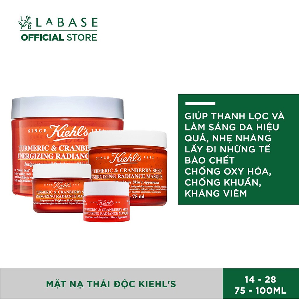 Mặt nạ nghệ thải độc Kiehl's Turmeric & Cranberry Seed Energizing Radiance Masque