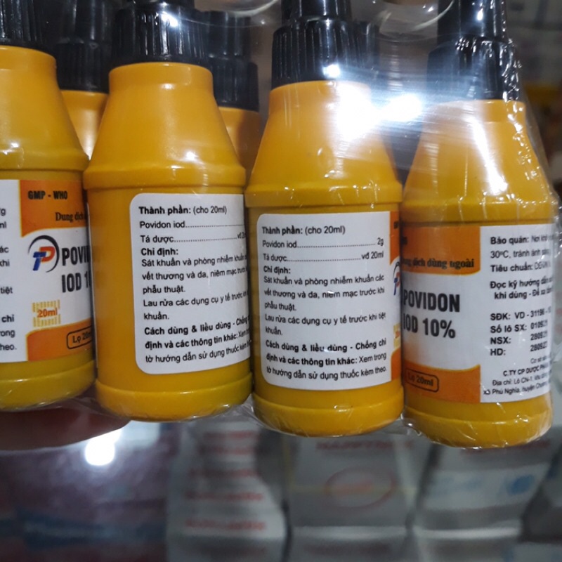 Povidin 10% lọ 20ml 1 cọc 10 lọ