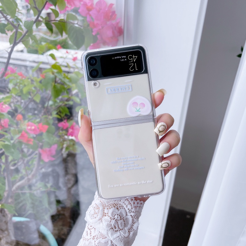 Ốp Điện Thoại Cứng Chống Sốc Họa Tiết Cát Bướm Mặt Cười Cho Samsung Galaxy Z Flip 3 4