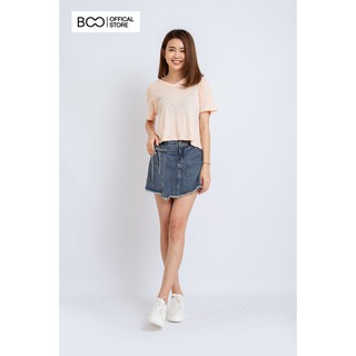  Áo Thun BOO nữ basic form rộng tay ngắn cổ tim