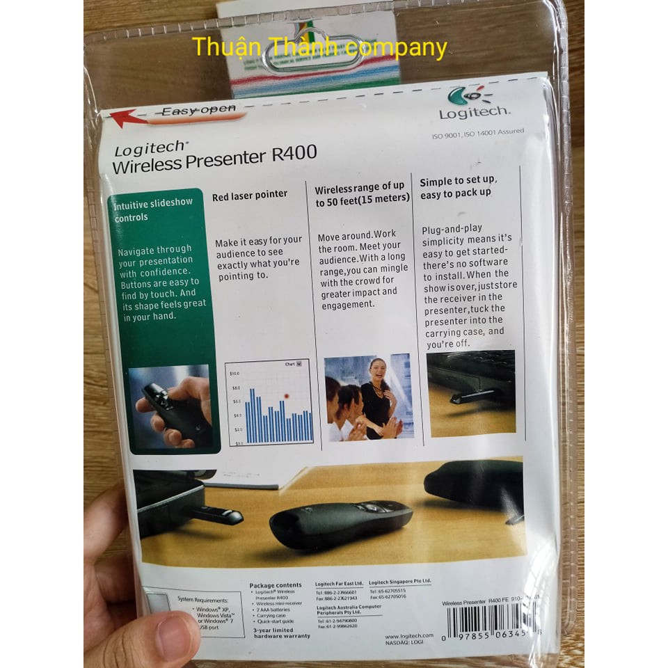 Bút trình chiếu không dây Logitech Wireless Predenter R400 hàng chính hãng