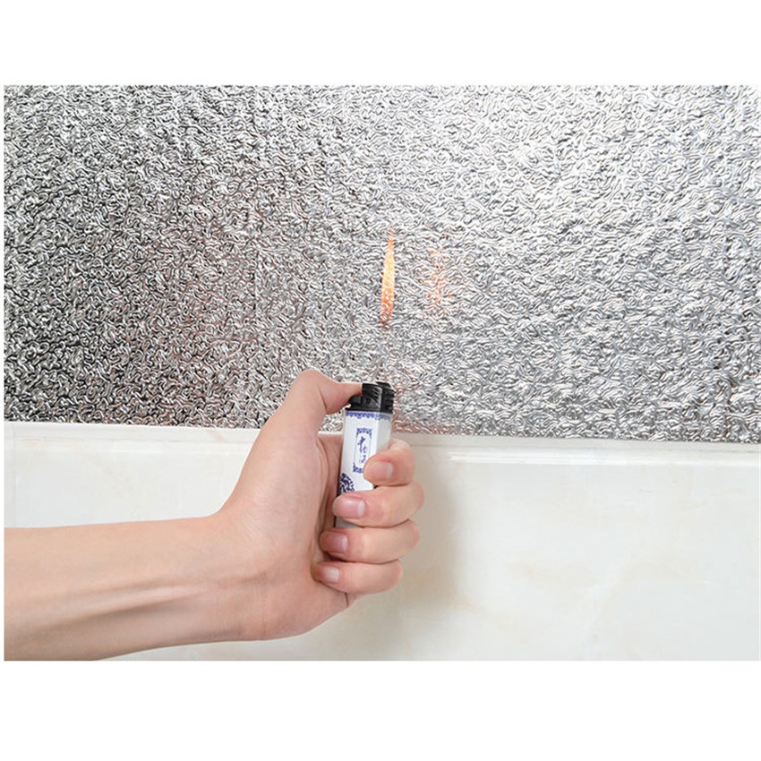 Miếng dán tường bằng màng nhôm chống dầu mỡ/ thấm dầu tiện dụng cho nhà bếp