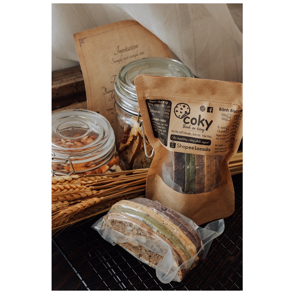 Bánh biscotti nguyên cám cho người tiểu đường ăn kiêng - Coky