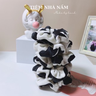 🎀 CỘT TÓC SCRUNCHIES BÒ SỮA SIÊU HOT HIT - [ Nhà Nấm handmade ]
