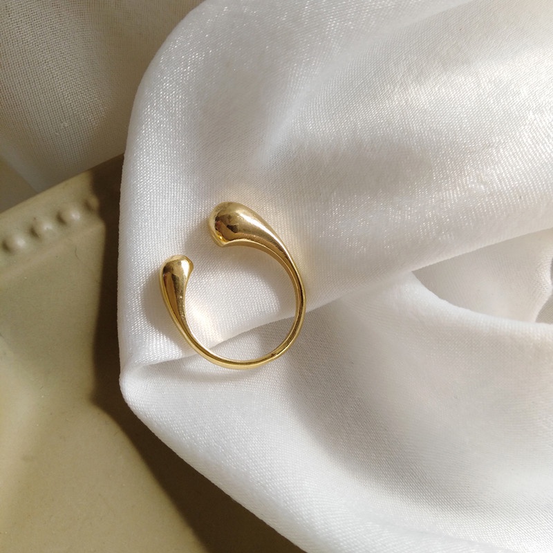 Nhẫn Hở Trang Trí Hình Giọt Nước Phong Cách Hip Hop Đơn Giản