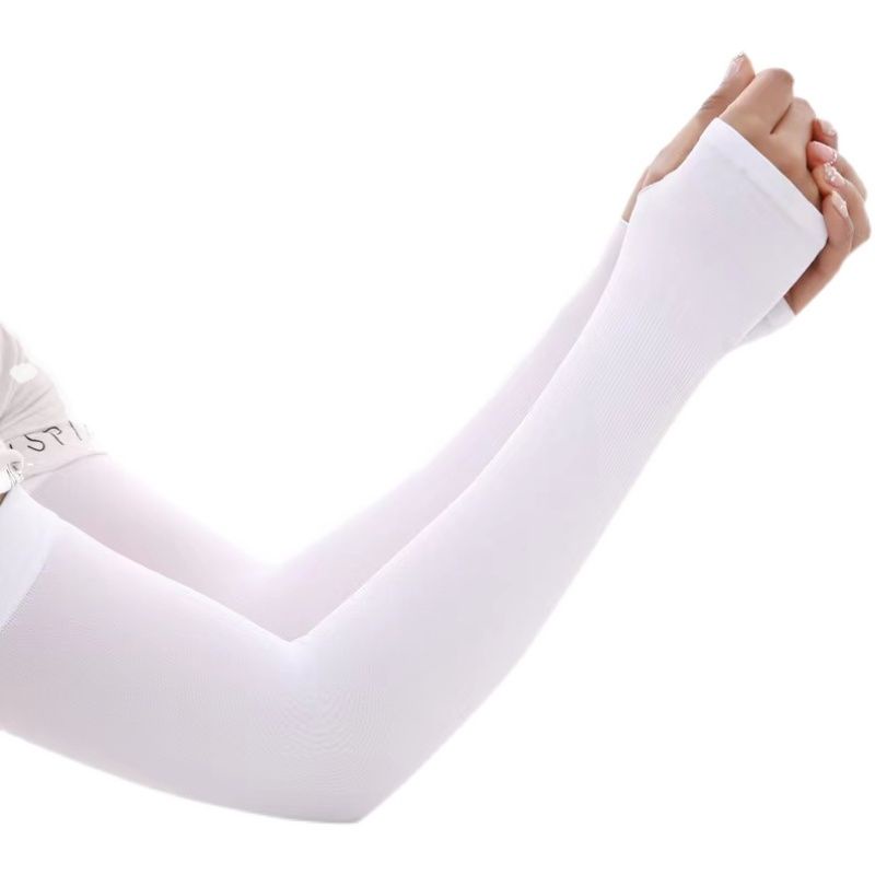 Găng Tay Dài Bằng Lụa Lạnh Chống Tia Uv Thoáng Khí In Họa Tiết Hoa Cúc Nhỏ Phong Cách Mới Cho Nam Nữ
