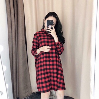 váy kẻ sơ mi