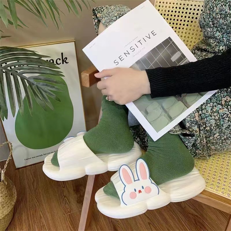 Dép thời trang nam nữ móng ngựa mẫu thỏ má hồng dễ thương SIZE 36-41