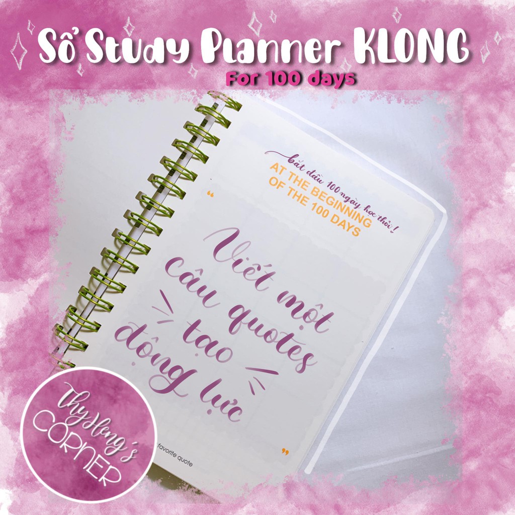 Sổ kế hoạch A5 160 trang lò xo kép Study Planner Klong MS 946 (Màu ngẫu nhiên)