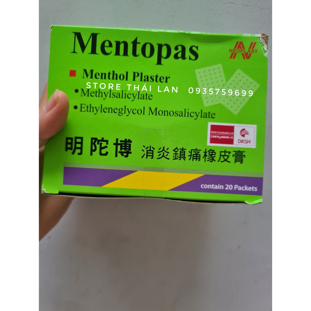 1 Gói Cao Dán MENTOPAS Neoplast Thái Lan (1 Gói 10 miếng)