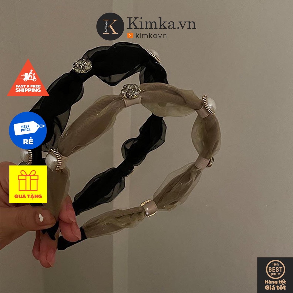 (0716) Bờm Tóc Bản Mỏng Voan Đính Đá Hàn Quốc