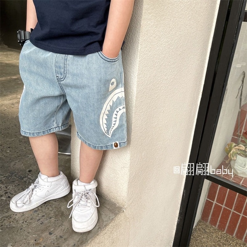 Quần Short Jean Cotton Dáng Rộng Thiết Kế Mới Năng Động Thời Trang Mùa Hè Dành Cho Bé Trai
