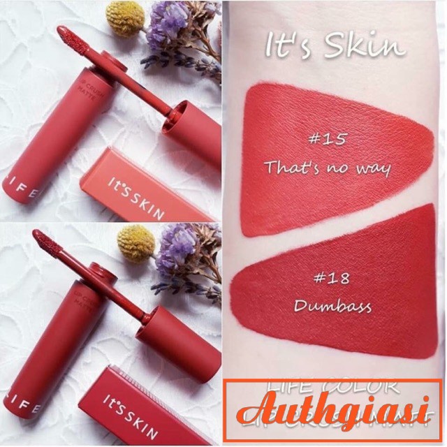 Son kem lì It's Skin Life Color Lip Crush Matte Its Skin 01-18 | Thế Giới Skin Care