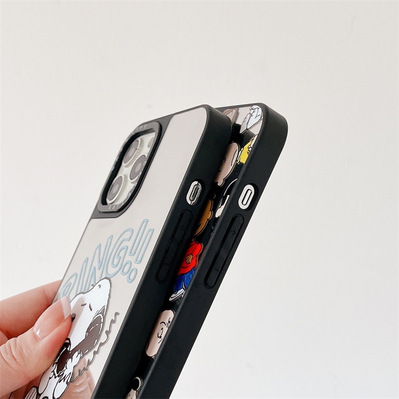 Ốp Điện Thoại TPU Silicone Chống Sốc Mẫu Mới Với Gương Chó Snoopy Cho iPhone 11 13 12 14 Pro Max 7 8 Plus XR X XS Max