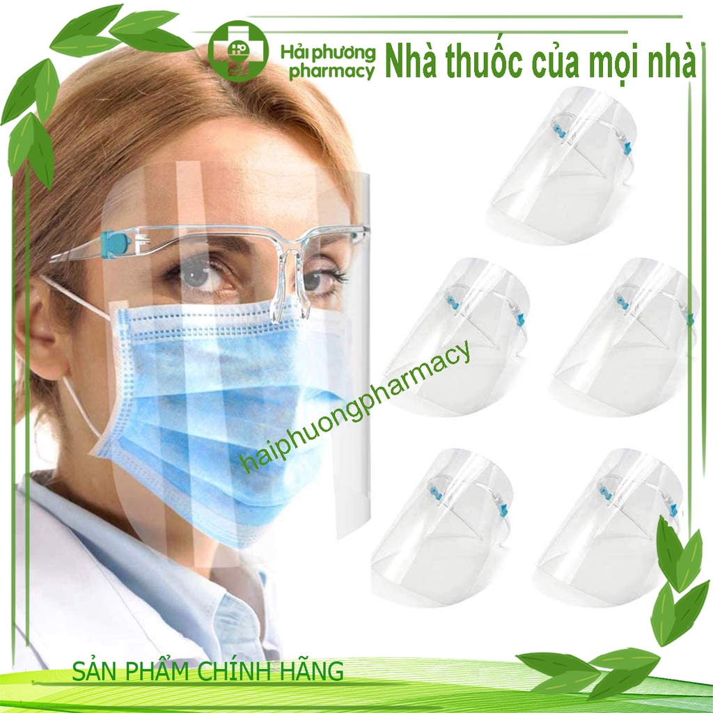 Kính chắn giọt bắn che hết mặt FACE SHIELD chống giọt bắn tiện dụng combo cả bộ gọng và kính