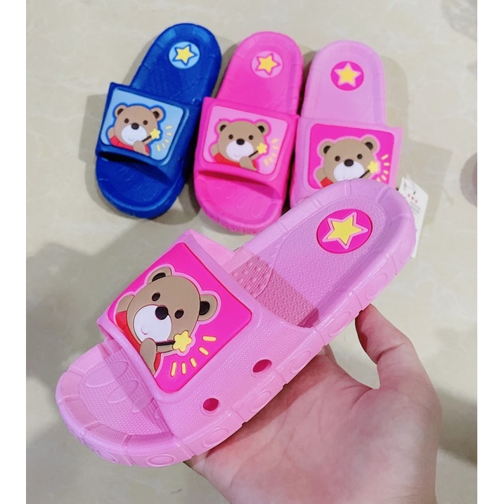 dép trẻ con gấu Boo nam nữ ( hồng/xanh) bản đúc siêu bền