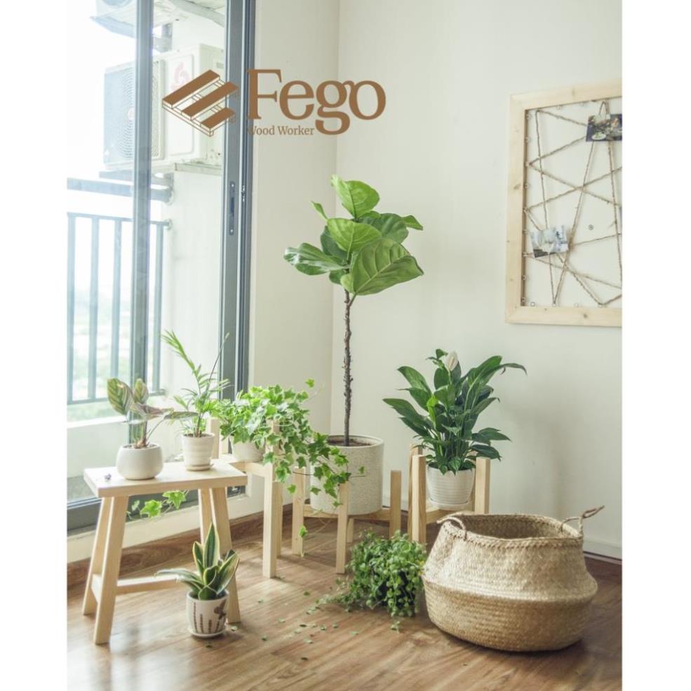 [Mã LIFEBKA5 giảm 10% tối đa 1 Triệu đơn 500k] Ghế đôn FEGO0010/ Ghế trang trí decor gỗ thông