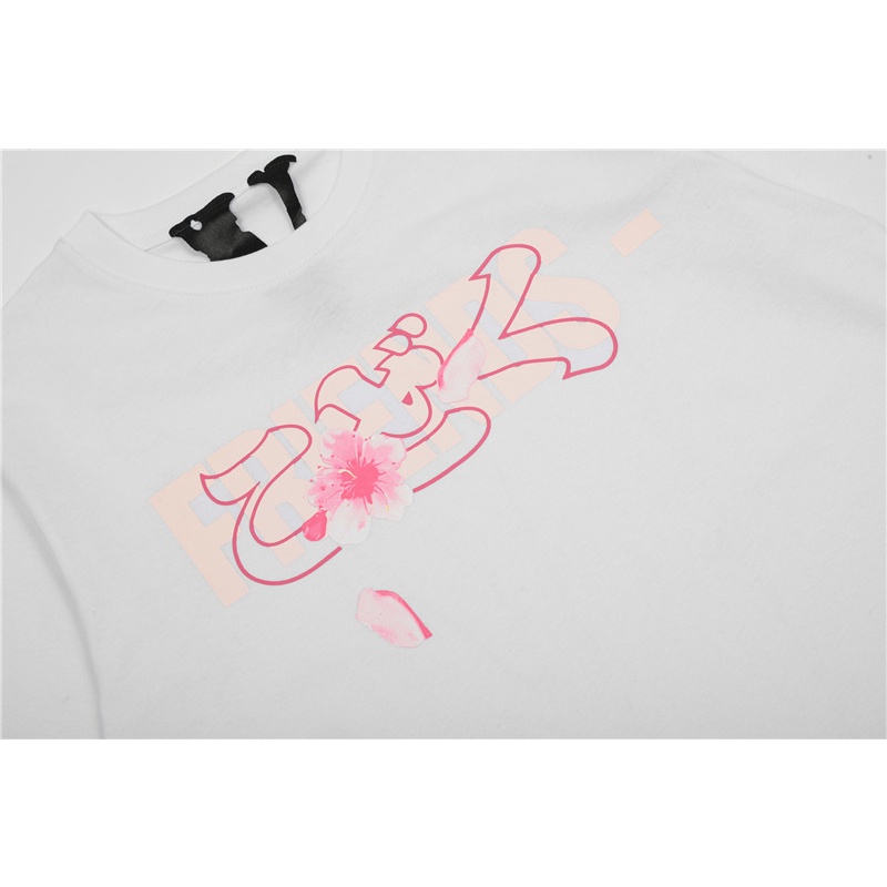 Áo Thun Cotton Tay Ngắn Cổ Tròn In Chữ VLONE Thời Trang Cho Cặp Đôi