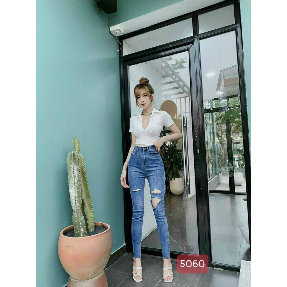 Quần Jean Nữ Lưng Cao, Quần Bò Nữ Lưng Cao Phong Cách Thời Trang King168 Store QJN5060