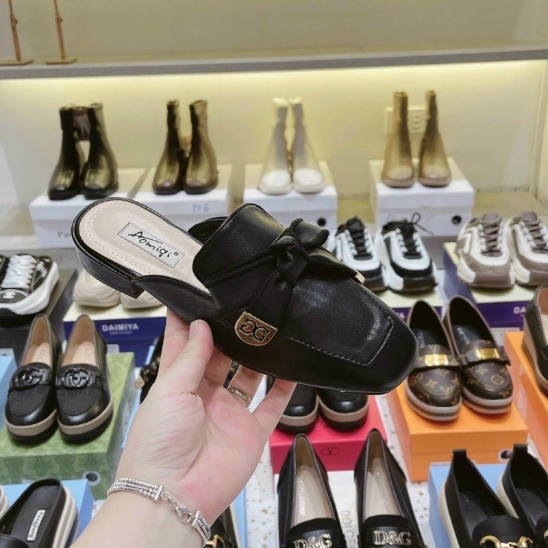 Giày sục nữ đế bằng, sục nơ thời trang cao cấp giá rẻ hàng vnxk MAKKI SHOP TD611
