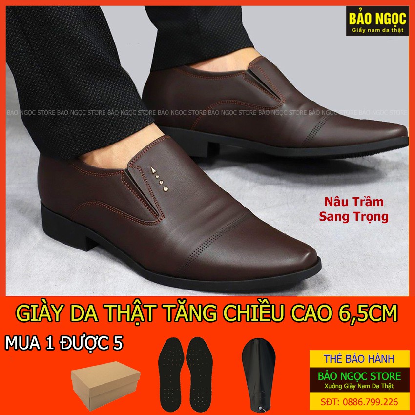 Giày tây nam tăng chiều cao tới 6,5cm✅Chất liệu da bò cao cấp phong cách lịch lãm 🎁 Bảo hành nổ da 24 tháng✅Mã TC2126