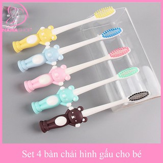 Set 4 bàn chải gấu cho bé