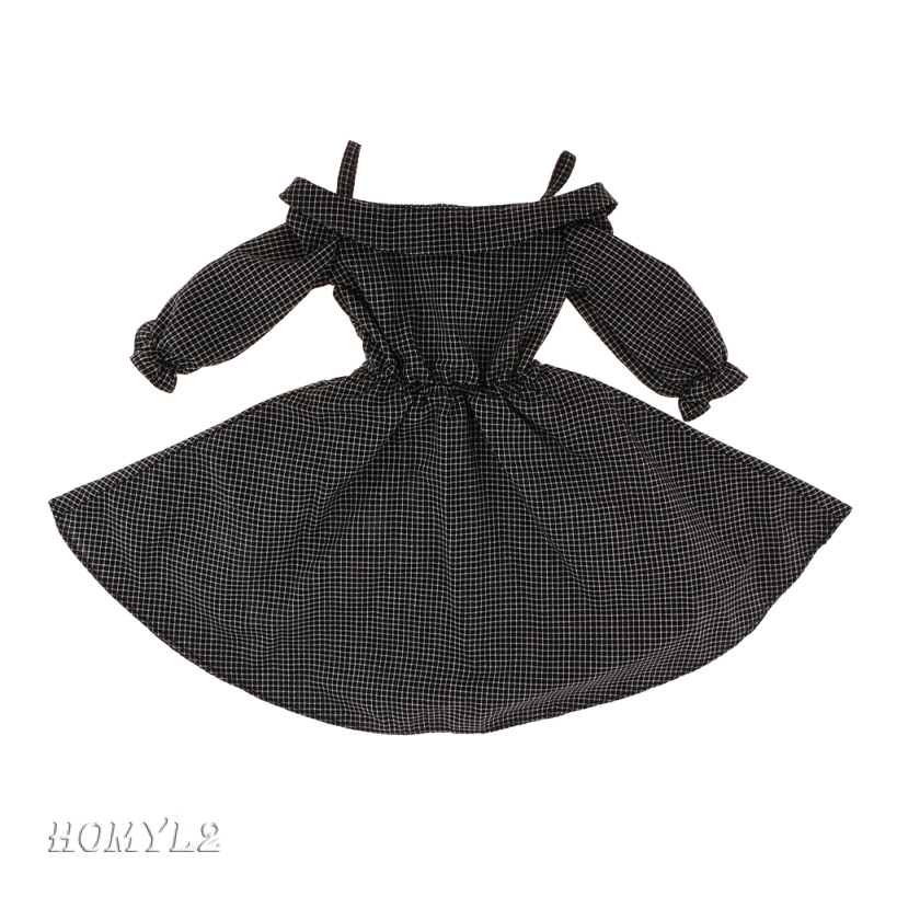 BJD Clothing Black Plaid Shoulder Strap Dress for 1/3 SD MSD  Dollfie