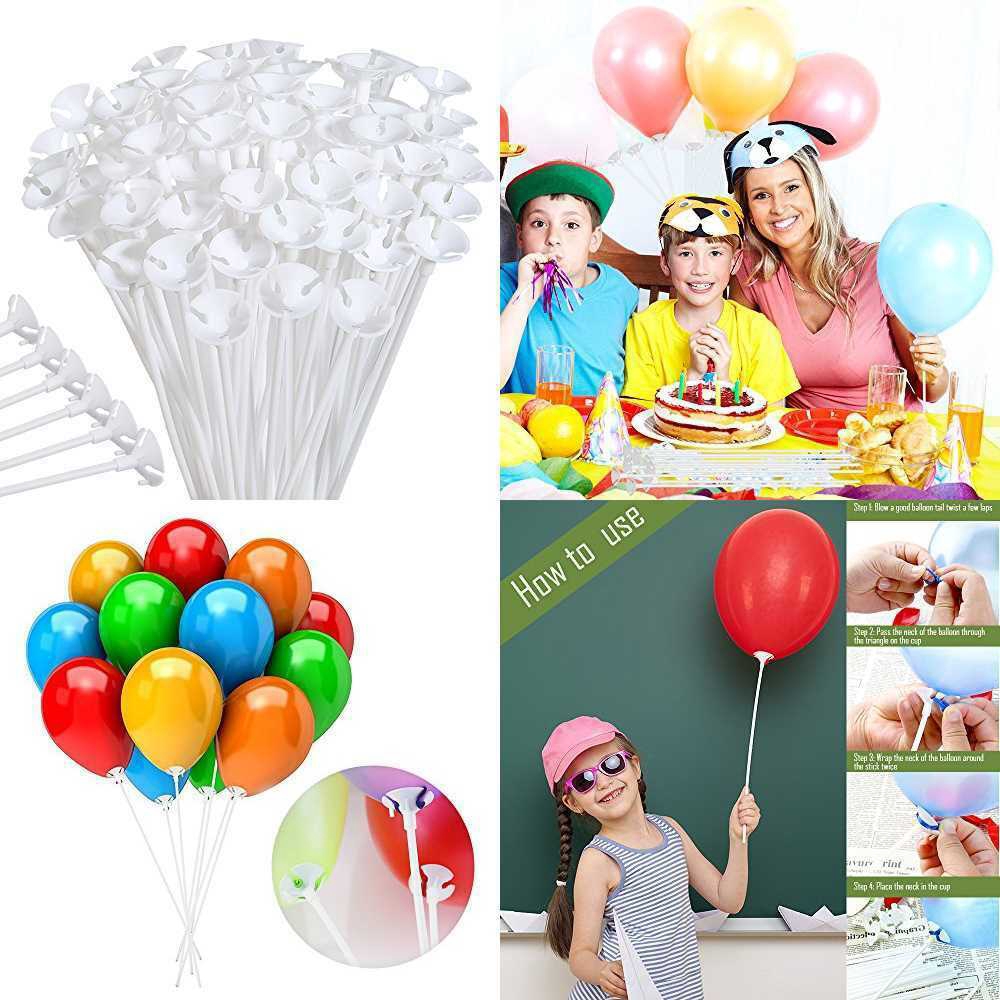 100 Đế Gắn Bong Bóng Màu Trắng 40cm Mới