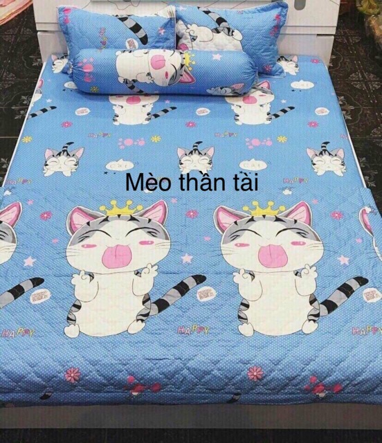 Bộ ga giường vỏ gối cotton poly (1 drap giường + 2 vỏ gối nằm) | BigBuy360 - bigbuy360.vn