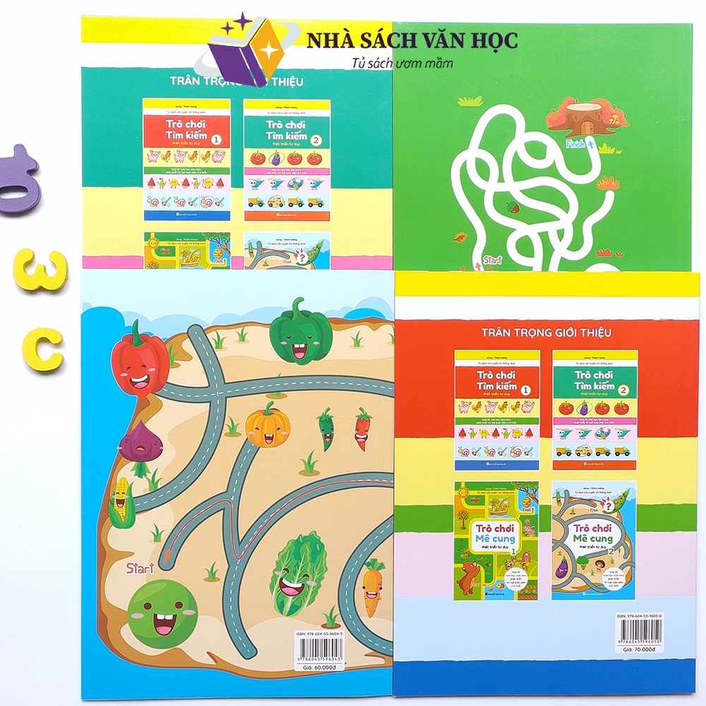 Sách -Trò Chơi Mê Cung Và Trò Chơi Tìm Kiếm - Rèn Luyện Trí Thông Minh - Phát Triển Tư Duy Cho Trẻ Từ 2-6 Tuổi 4 Cuốn.
