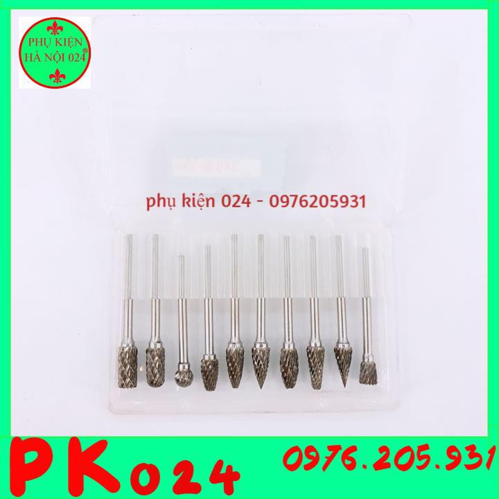 Bộ Mũi Doa Mài Hợp Kim Dùng Mài Kim Loại Và Gỗ 3x6mm