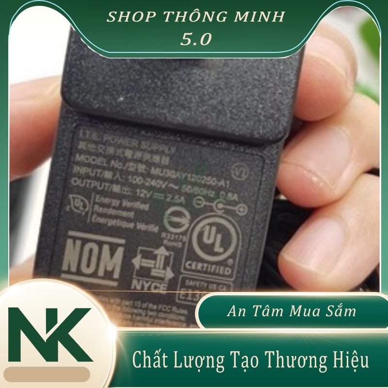 Nguồn 12V2.5A 5.5x2.5MM Chính Hãng MU30AY120250-A1Adapter 12V nguồn an toàn