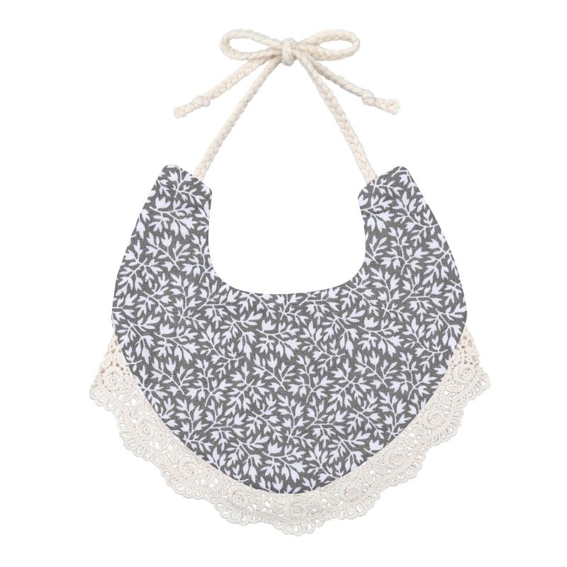 Yếm Ăn Chất Liệu Cotton Lanh Hai Mặt Phối Tua Rua Dành Cho Bé