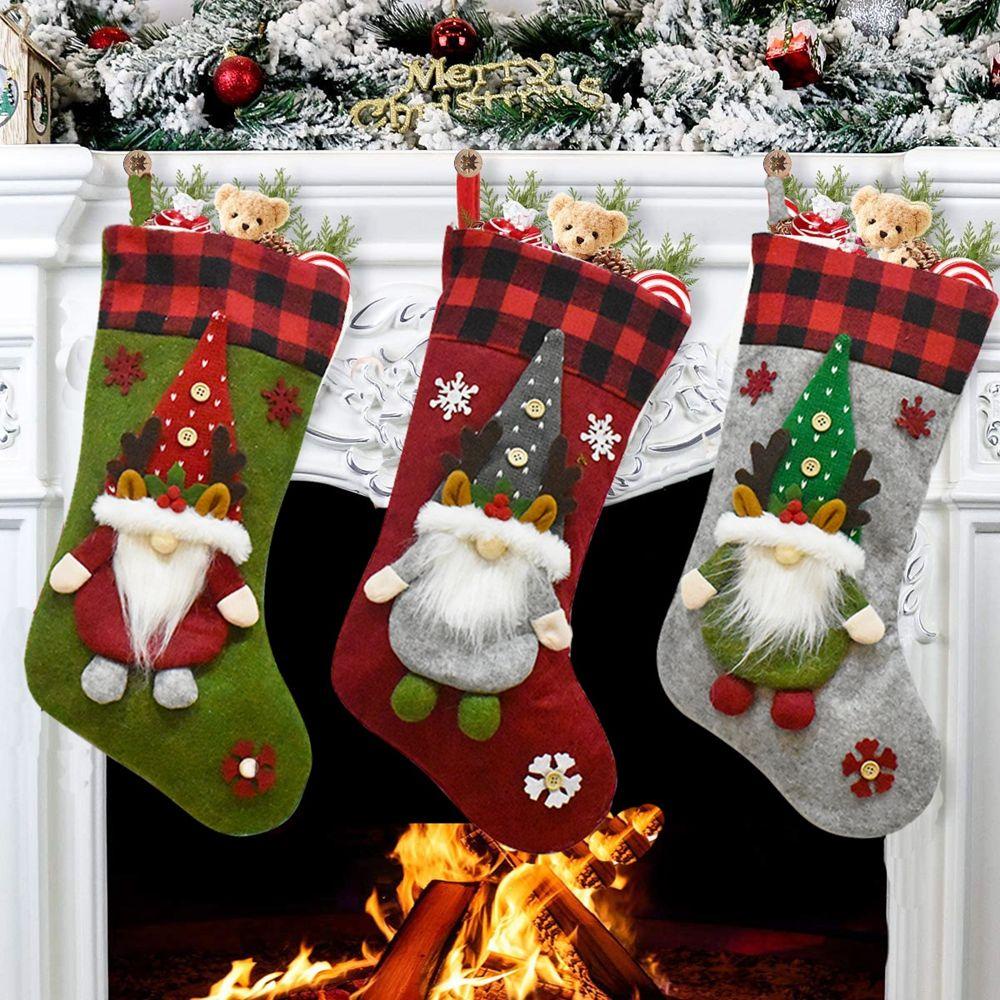 Vớ Đựng Kẹo Hình Ông Già Noel Dùng Trang Trí Cây Thông Giáng Sinh DIY