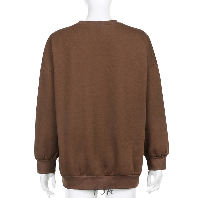 Áo sweater tay dài cổ tròn họa tiết nấm cổ điển dành cho nữ | BigBuy360 - bigbuy360.vn