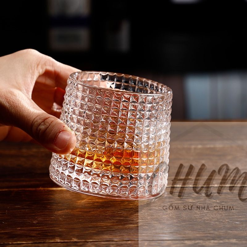 Cốc thủy tinh,cốc đựng nước, đựng trà, cafe, bày trang trí Đế Quay siêu sang chảnh C10 C11