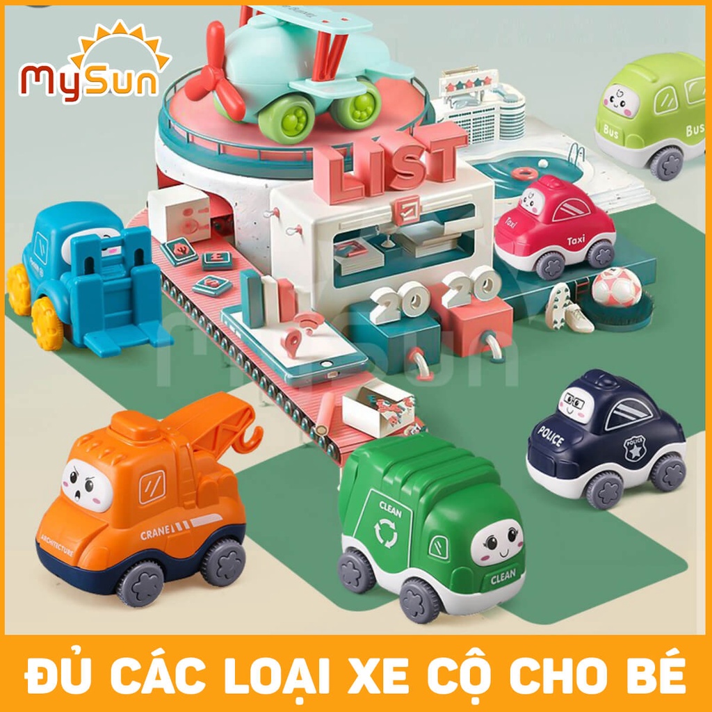 Bộ xe hơi ô tô đồ chơi trẻ em cỡ nhỏ mini cao cấp cho bé trai, con gái 1 2 3 tuổi MySun