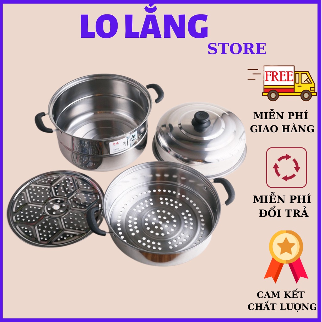 Bộ nồi và xửng hấp Five Star khuyến mãi 24cm dùng được mọi loại bếp - dày dặn inox 430 cao cấp không gỉ cao cấp
