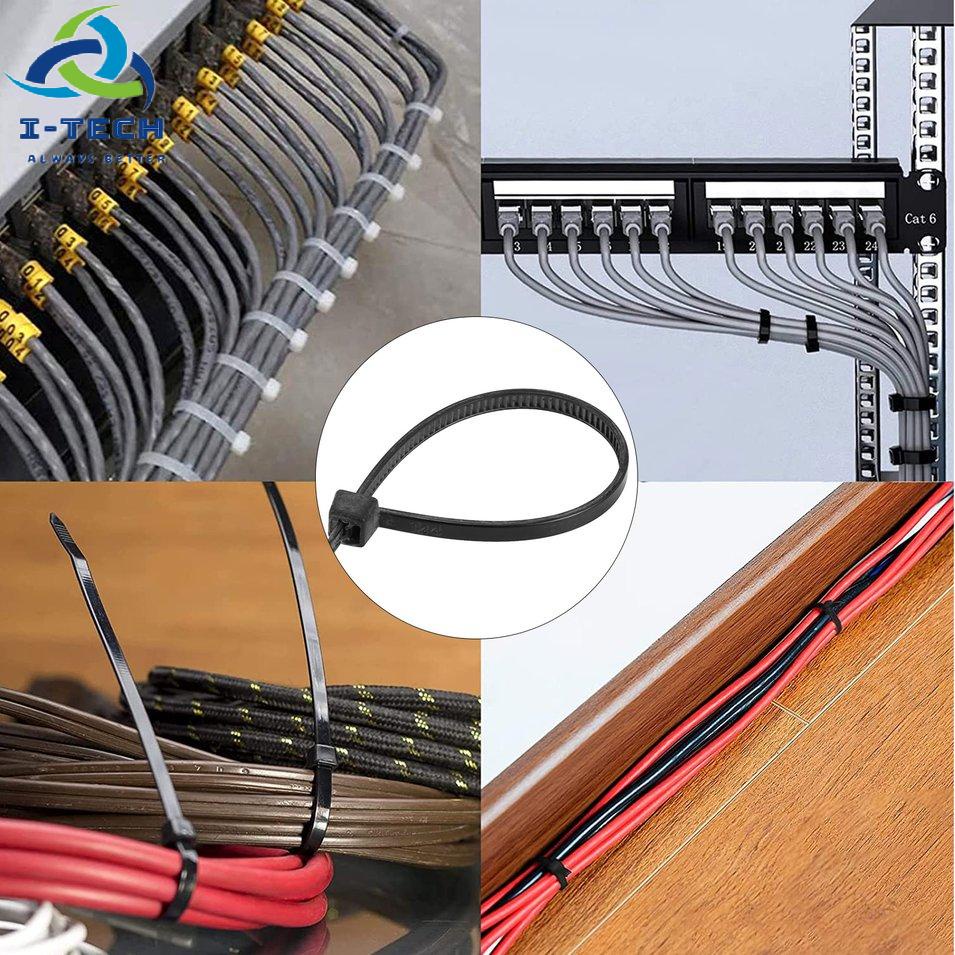 ⚡Khuyến mại⚡Self-Locking Nylon Cable Ties Cable Management Wire Storage Tying Wire Harness Cable Wire Zip Ties 100 Pieces