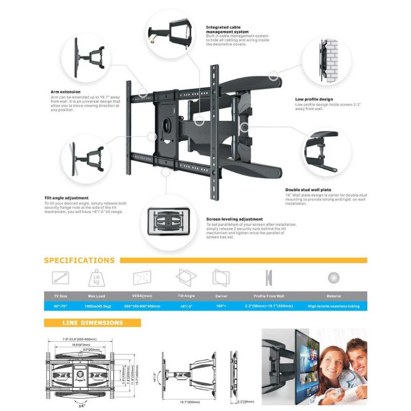 Giá Treo Tivi Xoay Đa Năng 32"-65" - Model 2020 NB - P6 [ HÀNG CHÍNH HÃNG ] NHẬP KHẨU