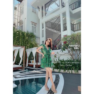 Đầm tơ hoa 2 lớp phối bèo!