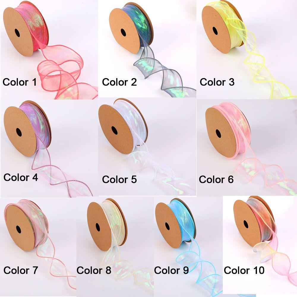 Hộp Quà Tặng Thắt Nơ Ruy Băng Bằng Vải Organza Màu Gradient