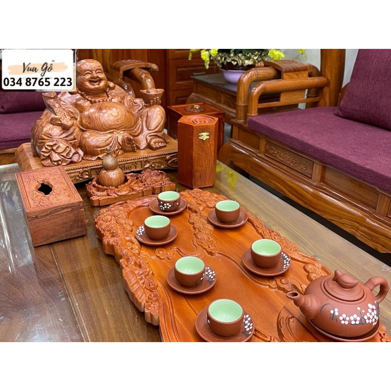 Tượng Di Lặc Gỗ Hương Cao Cấp- Tài Lộc Vạn Sự Như ý - Tỷ Sự Như Mơ
