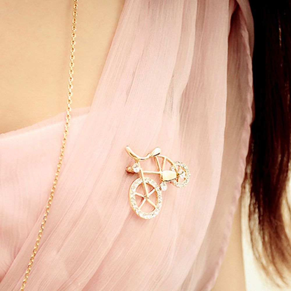 Ghim Cài Áo Hình Xe Đạp Đính Đá Nhiều Màu Thời Trang Cho Nam Nữ