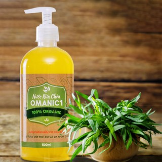 Nước Rửa Chén Hữu Cơ  OMANIC - An toàn dạ tay, dịu dàng da bé Chai 500ml