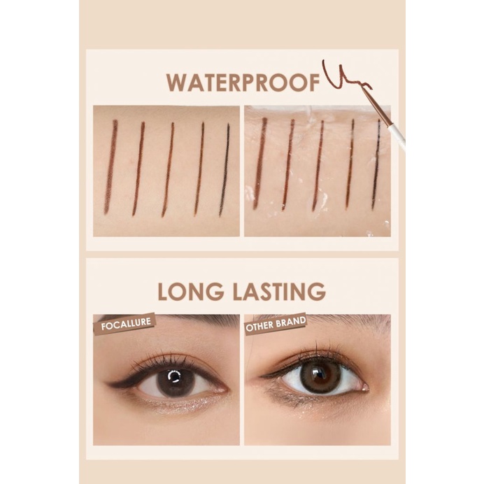 Bút kẻ mắt Focallure 1.7mm chống thấm nước lâu trôi không nhòe tùy chọn màu sắc